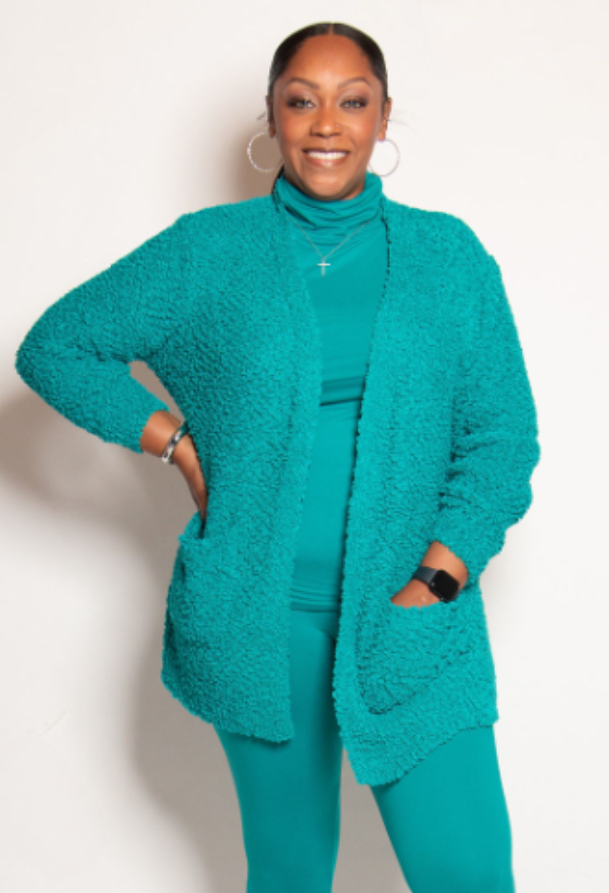 Puff Cardigan - Teal